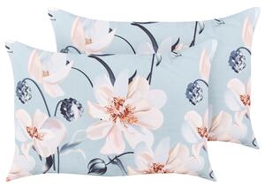 Sada 2 záhradných vankúšov modrá polyester kvetinový vzor 40 x 60 cm moderné vonkajšie dekorácie vodoodolné