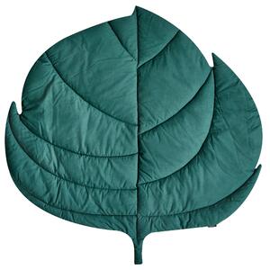 Detská podložka na hranie zelená bavlnený poťah prešívaná tvar listu 110 x 110 cm doplnky detská izba