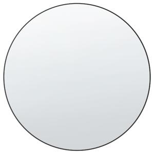 Nástenné zrkadlo čierne okrúhle 80 x 80 cm dekoratívne na zavesenie na stenu dizajnový doplnok
