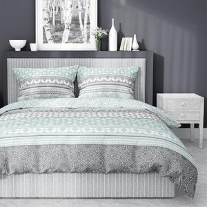 Vzorovaná modrá posteľná bielizeň z bavlneného saténu Modrá