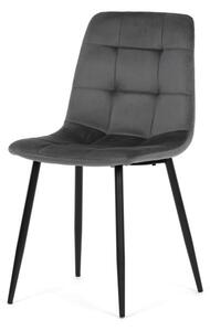Jedálenská stolička zamatová, sivá CT-V5081 GREY4
