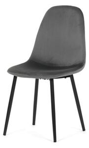 Jedálenská stolička zamatová, sivá CT-V2971 GREY4