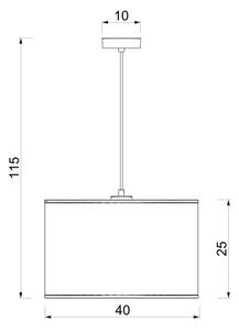 Závesný luster ARDEN na lanku 1xE27/15W/230V, priemer 40 cm, béžový