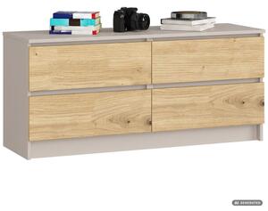 Komoda K120 4SZ CLP PK kašmírová / dub artisan