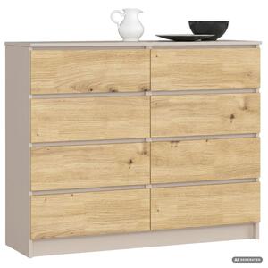 Komoda K120 8SZ CLP PK kašmírová / dub artisan