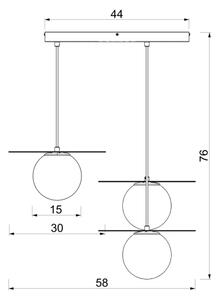 Závesný luster FLAT 3xE27/15W/230V bordový
