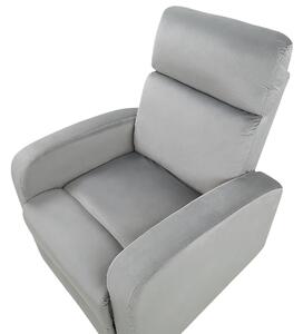 Manuálne polohovacie kreslo Svetlosivé zamatové čalúnené jedno sedadlo Moderný dizajn Relaxačná funkcia