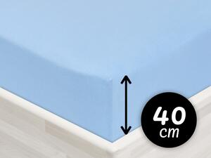 Jersey napínacie prestieradlo na extra vysoký matrac JR-014 Nebesky modré 180 x 220 - výška 40 cm