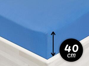 Jersey napínacie prestieradlo na extra vysoký matrac JR-015 Svetlo modré 80 x 200 - výška 40 cm