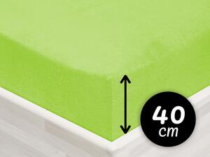 Jersey napínacie prestieradlo na extra vysoký matrac JR-019 Žiarivo zelené 200 x 220 - výška 40 cm