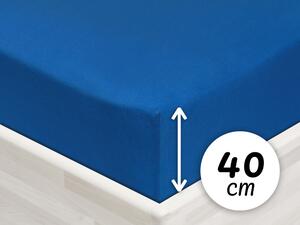 Jersey napínacie prestieradlo na extra vysoký matrac JR-016 Modré 200 x 200 - výška 40 cm