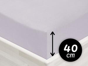 Jersey napínacie prestieradlo na extra vysoký matrac JR-028 Svetlo sivé 140 x 200 - výška 40 cm