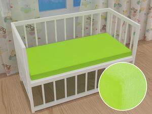 Detské froté napínacie prestieradlo do postieľky FR-019 Žiarivo zelené 60 x 120 x 10 cm - do postieľky