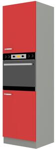 Potravinová kuchynská skrinka na rúru Roslyn 60 DP 210 2F (červená + sivá). Vlastná spoľahlivá doprava až k Vám domov. 1032681