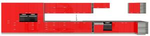 Rohová dolná kuchynská skrinka Roslyn 89 x 89 DN 1F BB (červená + sivá). Vlastná spoľahlivá doprava až k Vám domov. 1032671