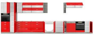 Horná kuchynská skrinka Roslyn 80 G 72 2F (červená + sivá). Vlastná spoľahlivá doprava až k Vám domov. 1032674