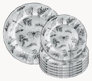 Porcelánový servírovací tanier na tortu a porcelánové dezertné taniere Sonia, 7 ks