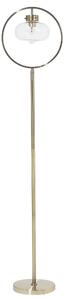 Stojaca lampa zlatá kovová 165 cm okrúhle otvorené geometrické tienidlo odhalená žiarovka retro moderný štýl obývačka spálňa
