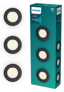 Philips - SADA 3x zapustené stropné svietidlo PERIDOT 1xGU10/7W/230V čierne