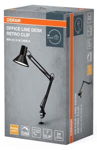 Osram - LED stmievateľná stolná lampa s klipom OFFICE LINE LED/9W/230V 3000K čierna