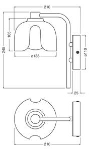Osram - Nástenné svietidlo DECOR COROLLE 1xG9/20W/230V čierna/zlatá