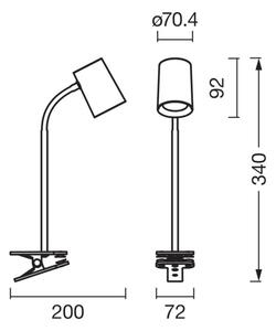 Osram - Stolná lampa s klipom DESK LINE 1xGU10/9W/230V biela
