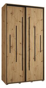 Šatníková skriňa ASIRI 12 - 130/45 cm, dub artisan / čierna