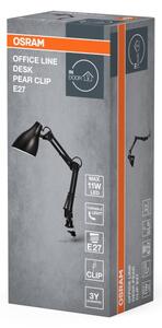 Osram - Stolová lampa so svorkou DESK LINE 1xE27/11W/230V čierna