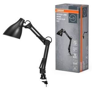 Osram - Stolová lampa so svorkou DESK LINE 1xE27/11W/230V čierna