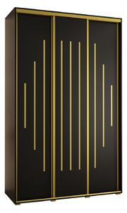 Šatníková skriňa ASIRI 12 - 150/45 cm, čierna / zlatá