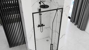 Rea - Sprchové dvere Rapid Swing - čierna/transparentná - 70x195 cm L/P