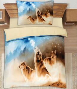 3D obliečky polycotton Vlk 200x140cm+90x70cm TiaHome