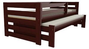 Detská posteľ s výsuvnou prístelkou z MASÍVU 180x80cm bez šuplíku - DPV007