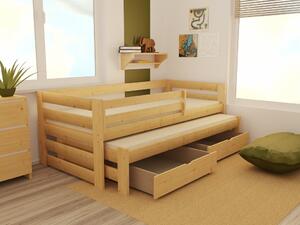 Detská posteľ s výsuvnou prístelkou z MASÍVU 180x80cm bez šuplíku - DPV007