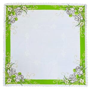Veľkonočný obrus Zajačiky zelený 90x90cm TiaHome