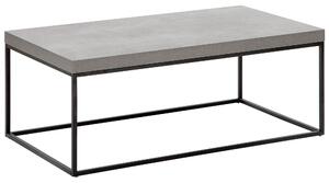 Konferenčný stolík sivý betónový efekt čierne kovové nohy 100 x 60 cm obdĺžnikový industriálny glamour dizajn