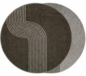 Šnúrkový obojstranný koberec Brussels 205631/11020 sivý / grafitový kruh