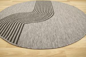 Šnúrkový obojstranný koberec Brussels 205631/11020 sivý / grafitový kruh