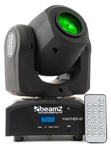 Beamz Panther 40, 45 W, LED otočná hlava, pohyblivá hlavica, moving-head, 7 vzorov, 7 farieb, DMX, infračervený diaľkový ovládač