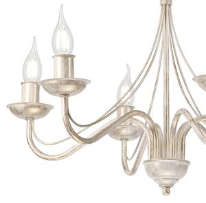 Luster na reťazi ANTON 6xE14/60W/230V biela patina