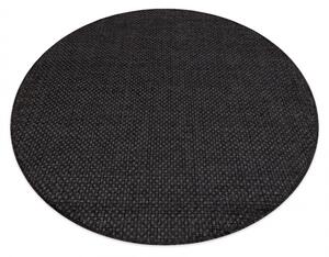 Šnúrkový koberec SIZAL TIMO 0000 čierny kruh