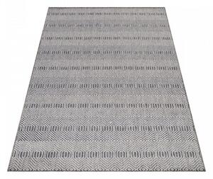 Šnúrkový koberec Aruba geometria, sivý