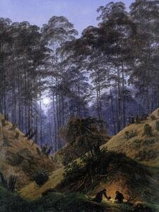 Obrazová reprodukcia The Forest under Moonlight (Vintage Fantasy Landscape) - Casper David Friedrich