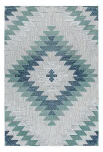 Šnúrkový koberec Bahama 3D geometrický, sivý / krémový