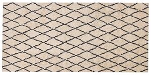 Koberec béžová a čierna polyester 80 x 150 cm geometrický vzor moderný štýl obývačka spálňa