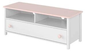 TV stolík do detskej izby LALI - biely / ružový