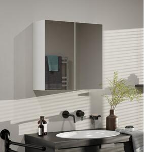 Kúpeľňová horná dvojdverová skrinka so zrkadlom MARGO - biela