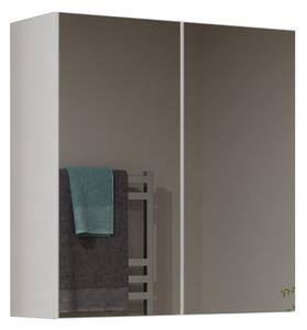 Kúpeľňová horná dvojdverová skrinka so zrkadlom MARGO - biela