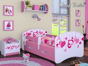 Detská posteľ so zásuvkou 180x90cm FALL IN LOVE - ružová