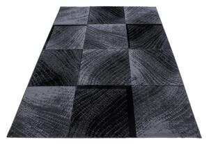 Koberec Plus štvorce sivo čierny